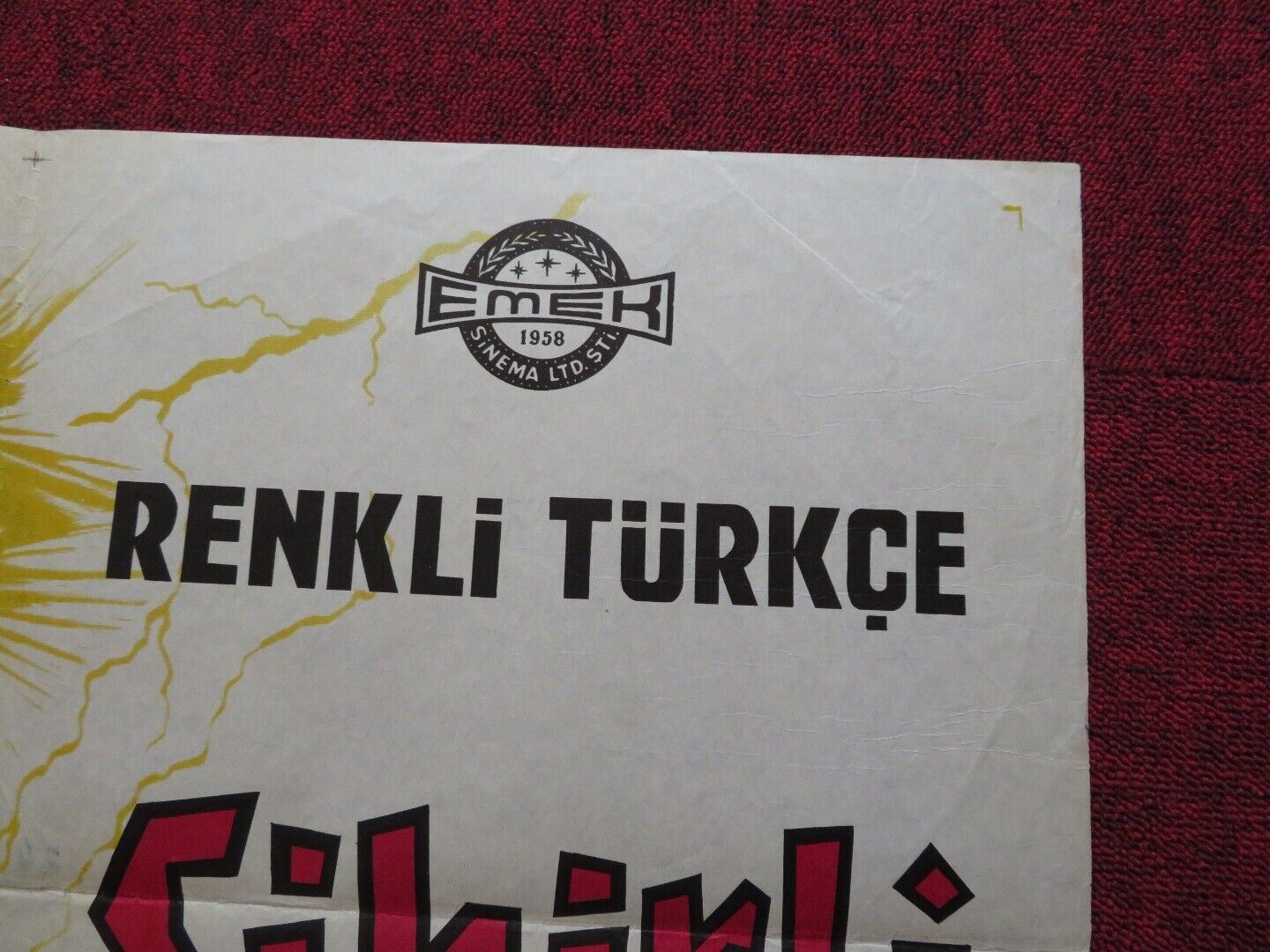 THE MAGIC SWORD FOLDED TURKISH ONE SHEET POSTER BASIL RATHBONE ESTELLE WINWOOD Movie posters