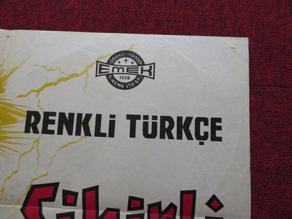 THE MAGIC SWORD FOLDED TURKISH ONE SHEET POSTER BASIL RATHBONE ESTELLE WINWOOD Movie posters