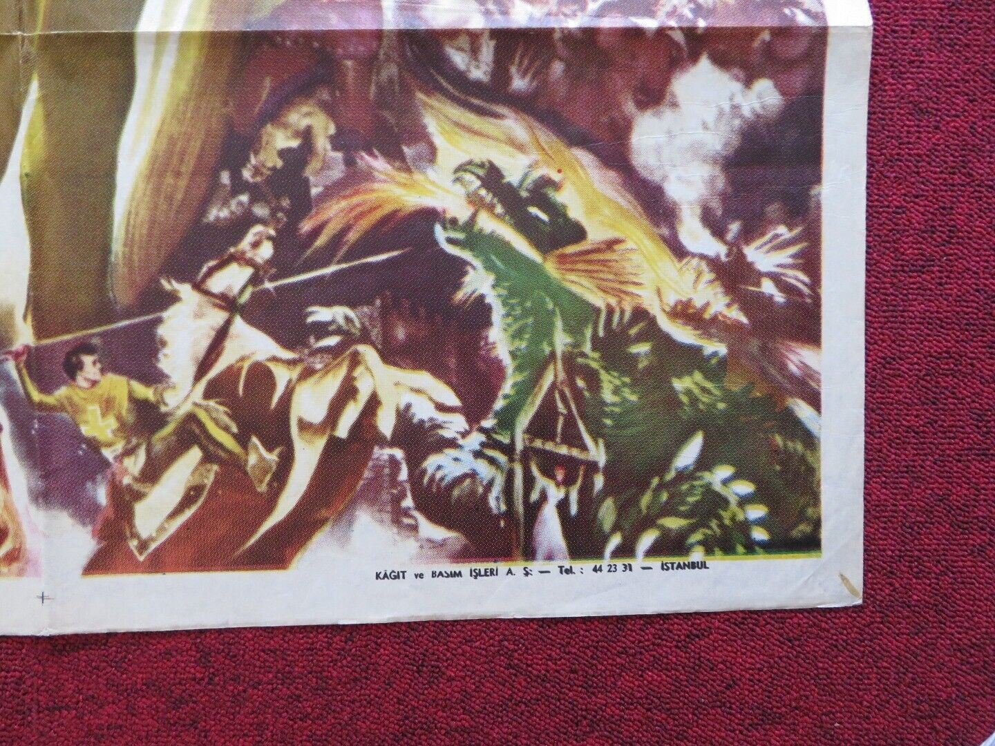 THE MAGIC SWORD FOLDED TURKISH ONE SHEET POSTER BASIL RATHBONE ESTELLE WINWOOD Movie posters