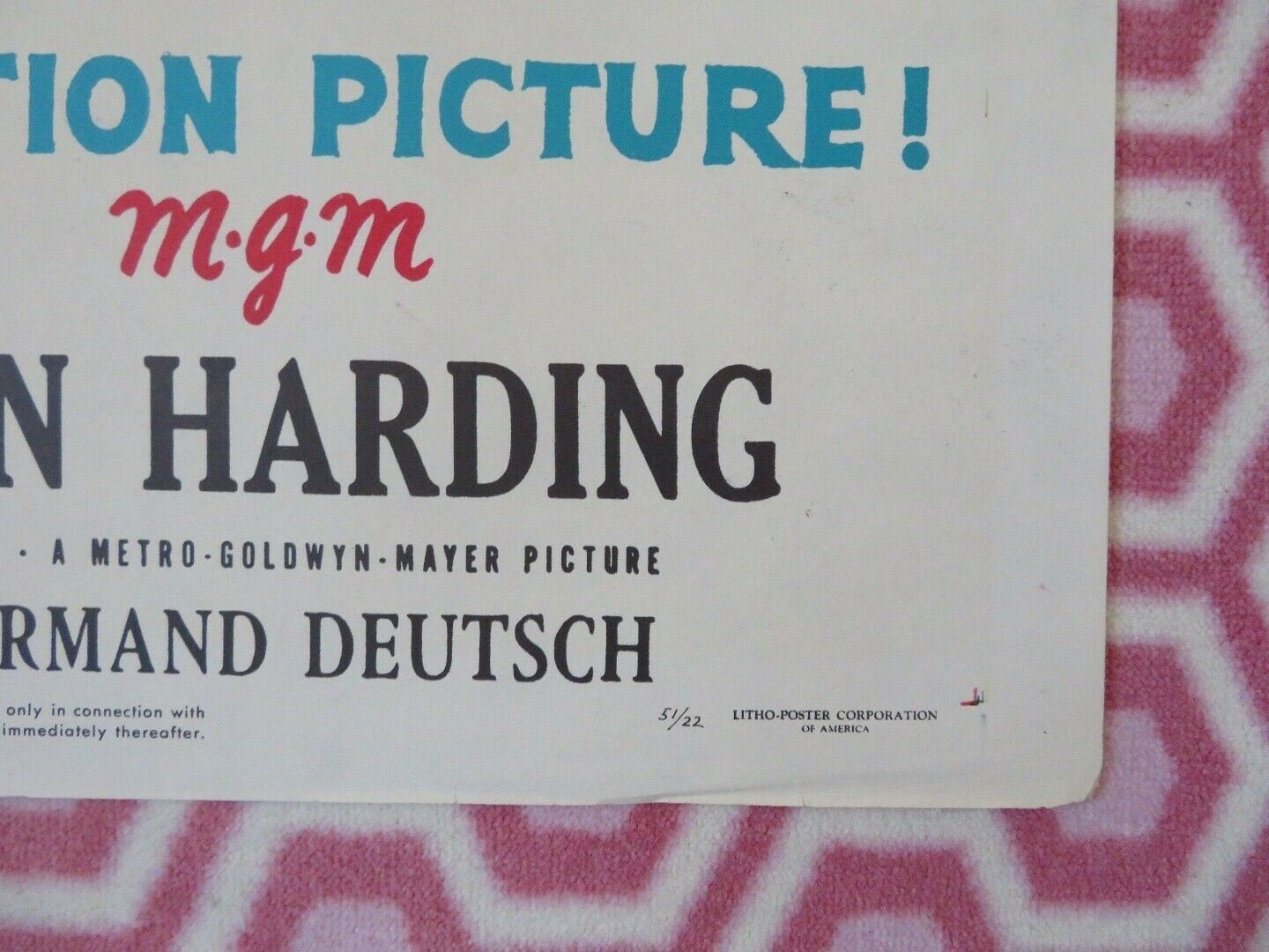 THE MAGNIFICENT YANKEE ONE SHEET POSTER FOLDED LOUIS CALHERN ANN HARDING Rendezvous Cinema Movie posters