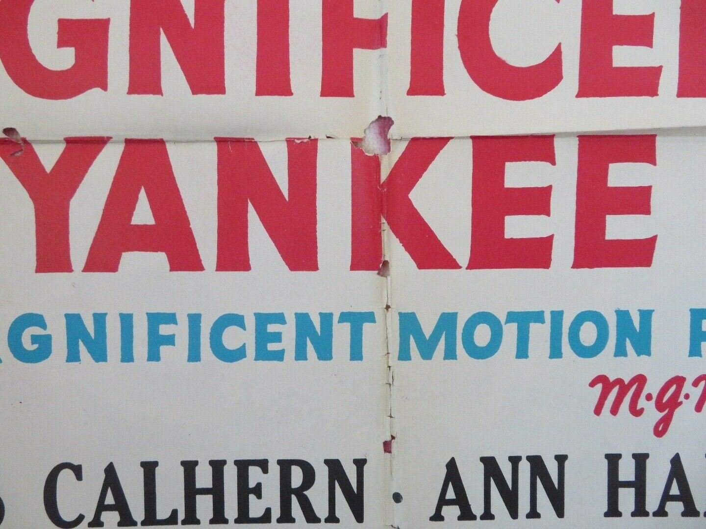 THE MAGNIFICENT YANKEE ONE SHEET POSTER FOLDED LOUIS CALHERN ANN HARDING Rendezvous Cinema Movie posters