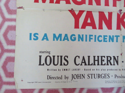 THE MAGNIFICENT YANKEE ONE SHEET POSTER FOLDED LOUIS CALHERN ANN HARDING Rendezvous Cinema Movie posters