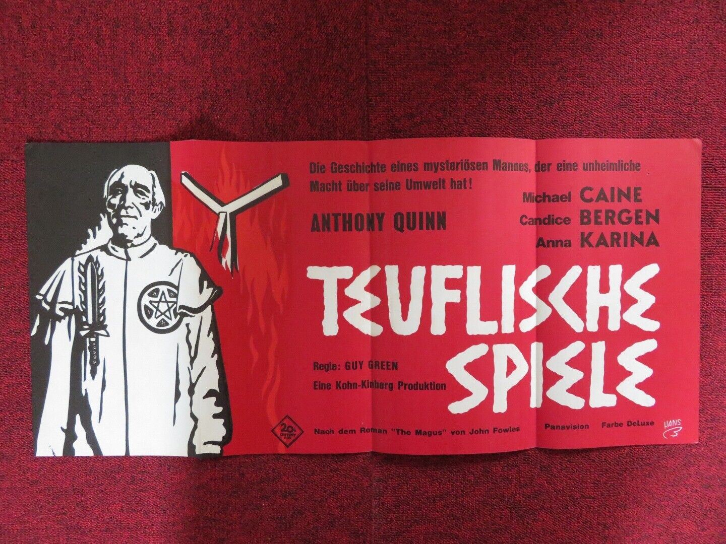 THE MAGUS GERMAN POSTER (27"x 12.5") MICHAEL CAINE ANTHONY QUINN 1968 Movie posters