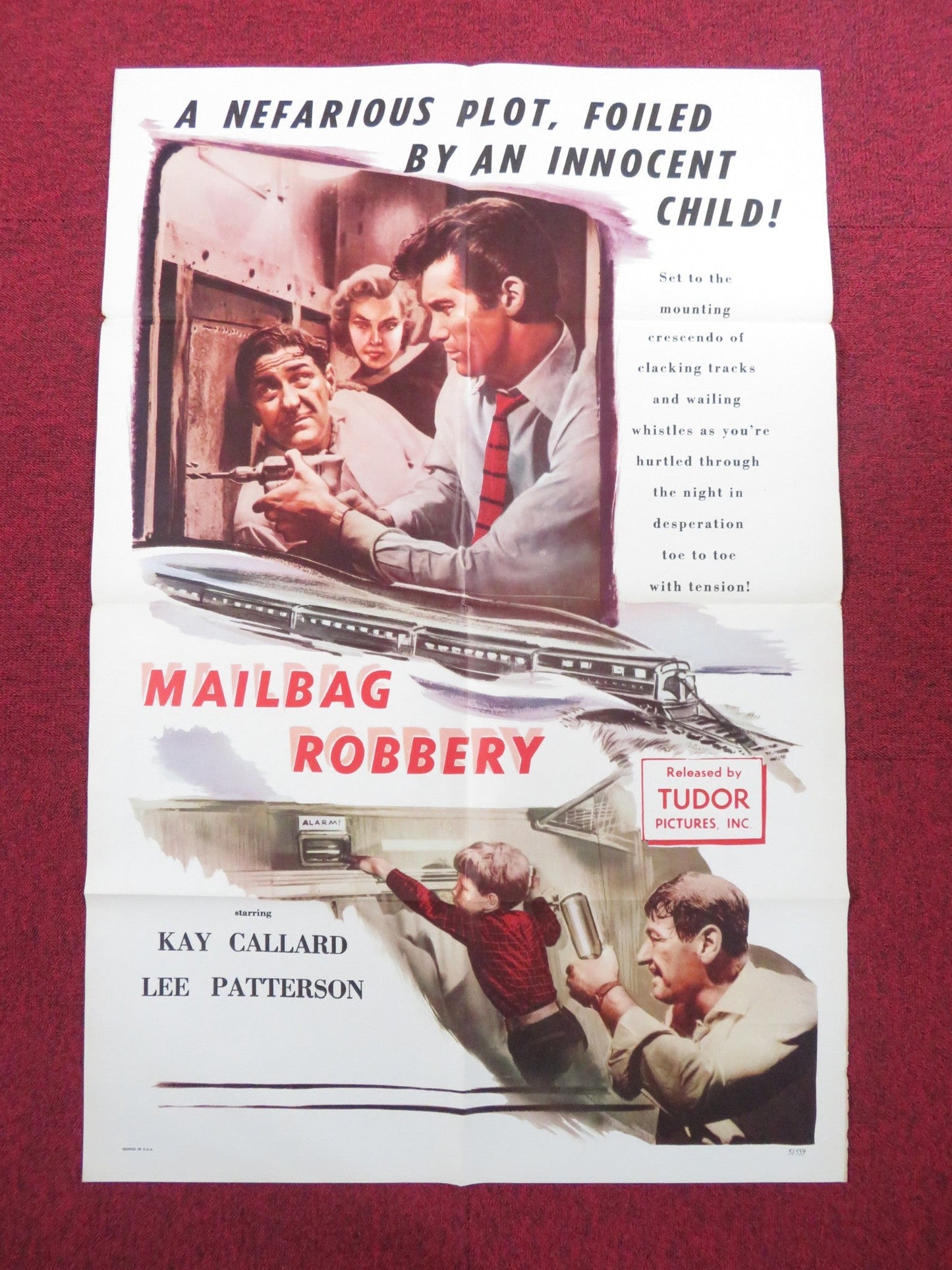 THE MAILBAG ROBBERY FOLDED US ONE SHEET POSTER KAY CALLARD LEE PATTERSON 1957 Rendezvous Cinema Movie posters