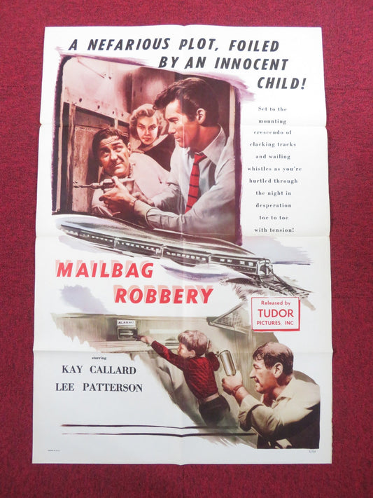 THE MAILBAG ROBBERY FOLDED US ONE SHEET POSTER KAY CALLARD LEE PATTERSON 1957 Rendezvous Cinema Movie posters