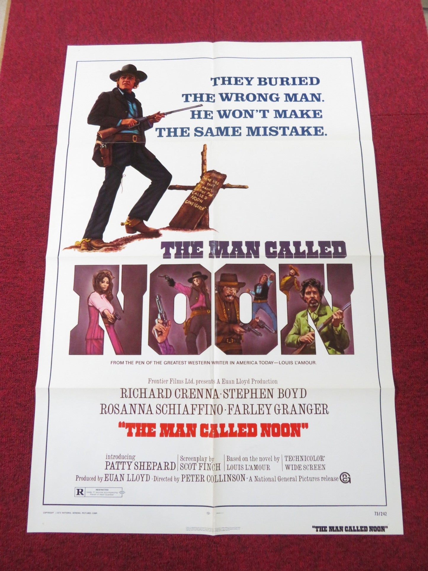 THE MAN CALLED NOON FOLDED US ONE SHEET POSTER RICHARD CREENA STEPHEN BOYD 1973 Rendezvous Cinema Movie posters