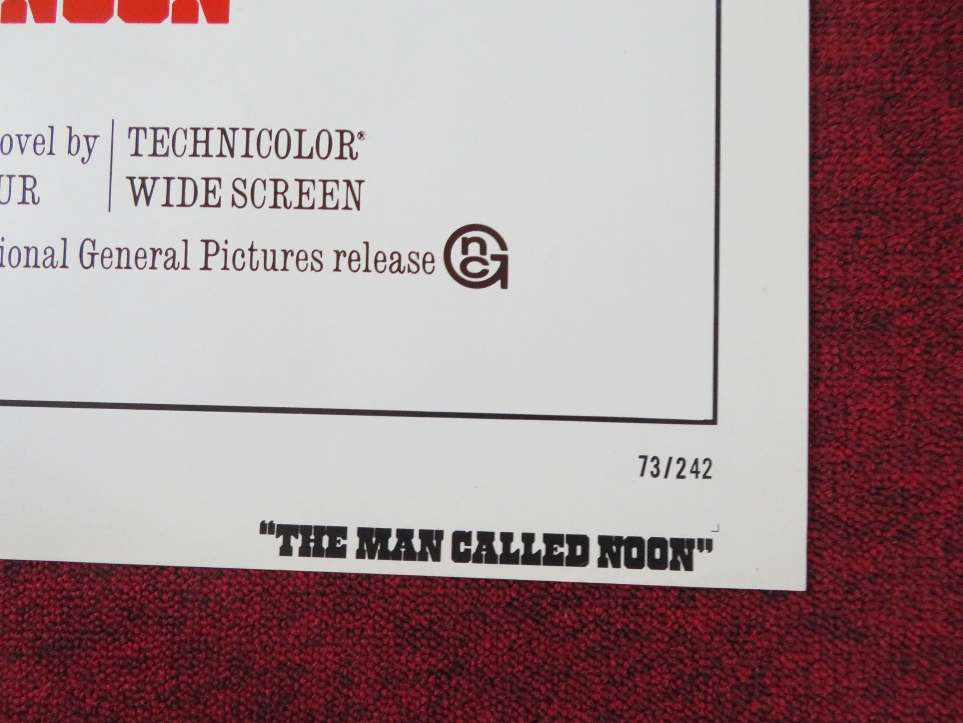 THE MAN CALLED NOON FOLDED US ONE SHEET POSTER RICHARD CREENA STEPHEN BOYD 1973 Rendezvous Cinema Movie posters