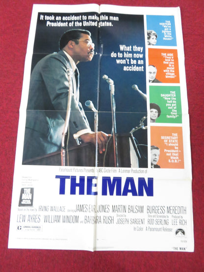 THE MAN FOLDED US ONE SHEET POSTER JAMES EARL JONES MARTIN BALSAM 1972 Rendezvous Cinema Movie posters