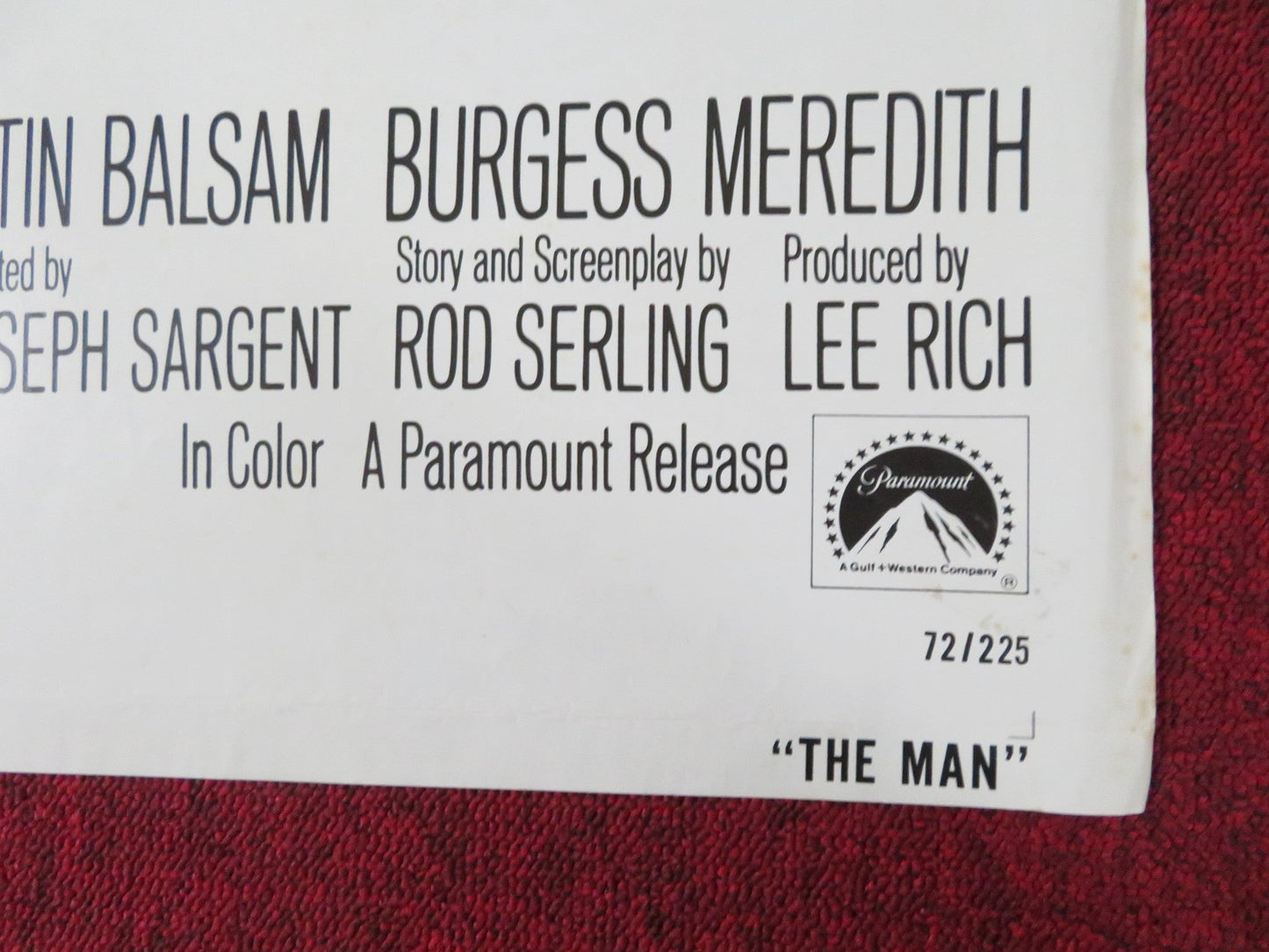 THE MAN FOLDED US ONE SHEET POSTER JAMES EARL JONES MARTIN BALSAM 1972 Rendezvous Cinema Movie posters