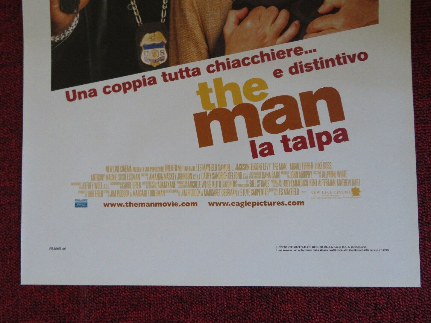 THE MAN LA TALPA / THE MAN ITALIAN LOCANDINA (27.5"x13") POSTER S L. JACKSON '05 - Rendezvous Cinema