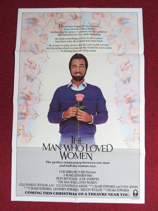 THE MAN WHO LOVED WOMEN - ADVANCE FOLDED US ONE SHEET POSTER BURT REYNOLDS 1986 Rendezvous Cinema Movie posters