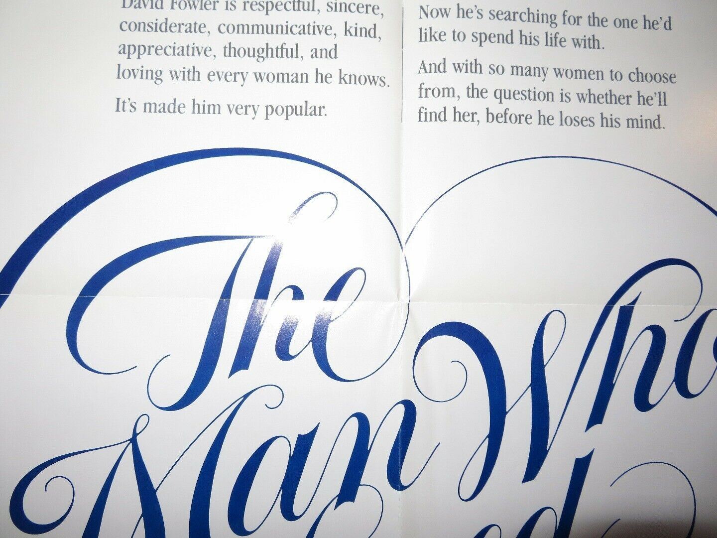 THE MAN WHO LOVED WOMEN FOLDED US ONE SHEET POSTER BURT REYNOLDS J ANDREWS 1983 Movie posters