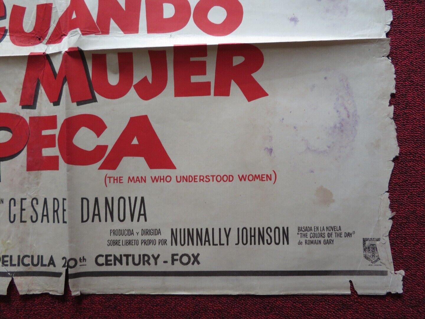 THE MAN WHO UNDERSTOOD WOMEN FOLDED ARGENTINA ONE SHEET POSTER HENRY FONDA Movie posters