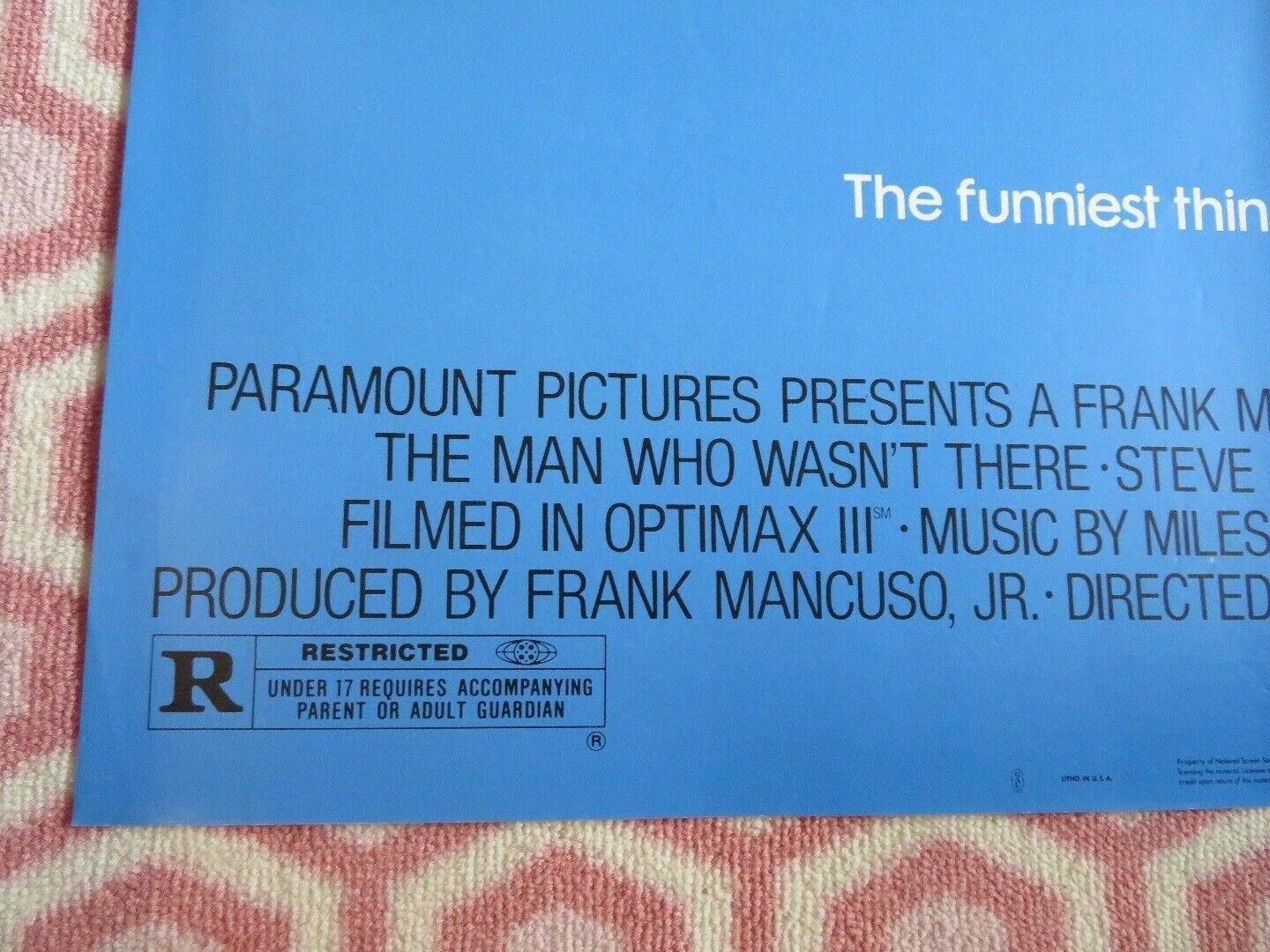 THE MAN WHO WASN'T THERE US ONE SHEET POSTER STEVE GUTTENBERG JEFFREY TAMBOR '83 Movie posters