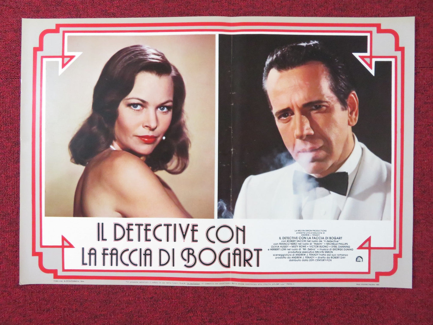 THE MAN WITH BOGART'S FACE - A ITALIAN FOTOBUSTA POSTER ROBERT SACCHI 1980 Rendezvous Cinema Movie posters