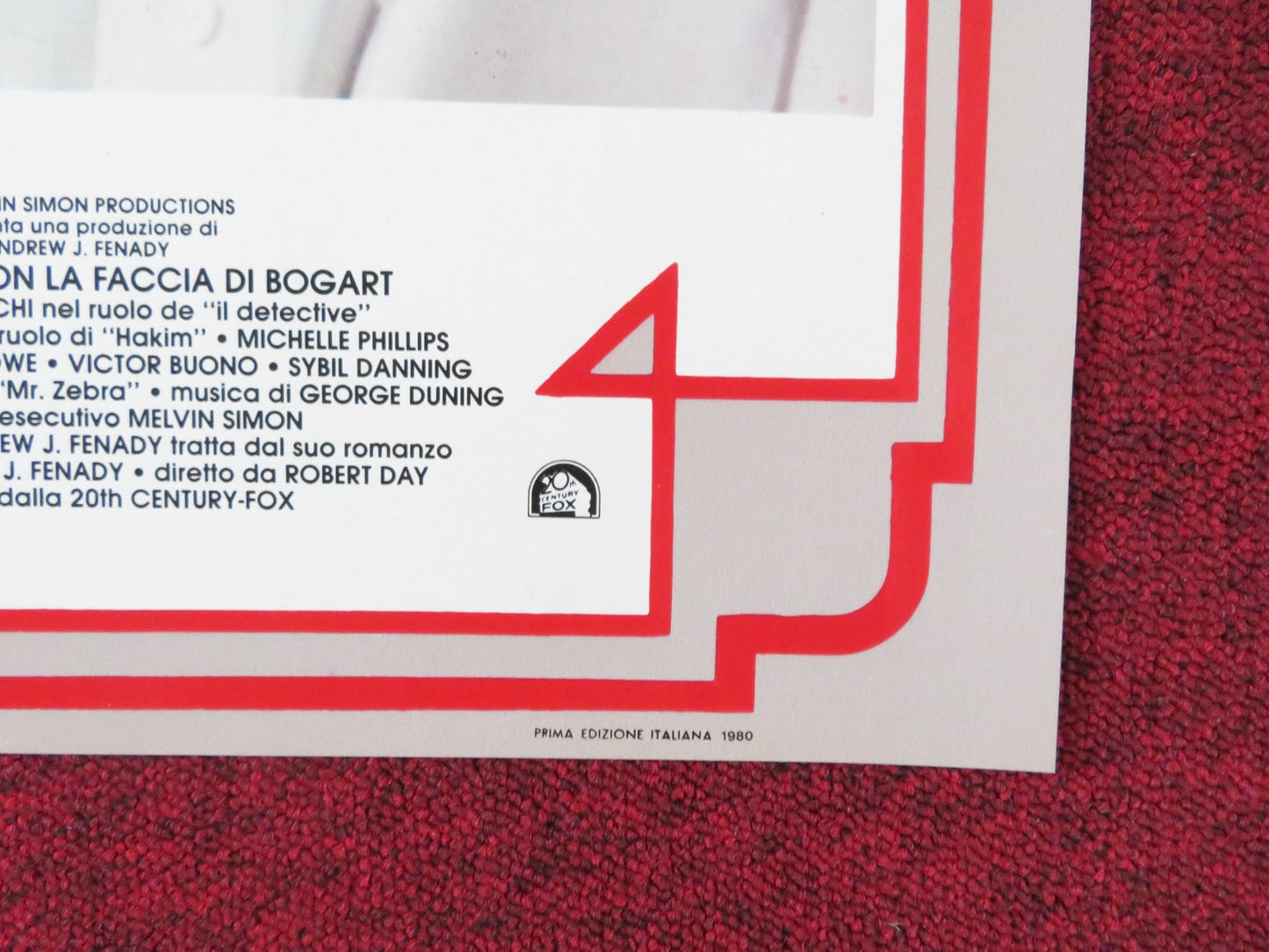 THE MAN WITH BOGART'S FACE - A ITALIAN FOTOBUSTA POSTER ROBERT SACCHI 1980 Rendezvous Cinema Movie posters