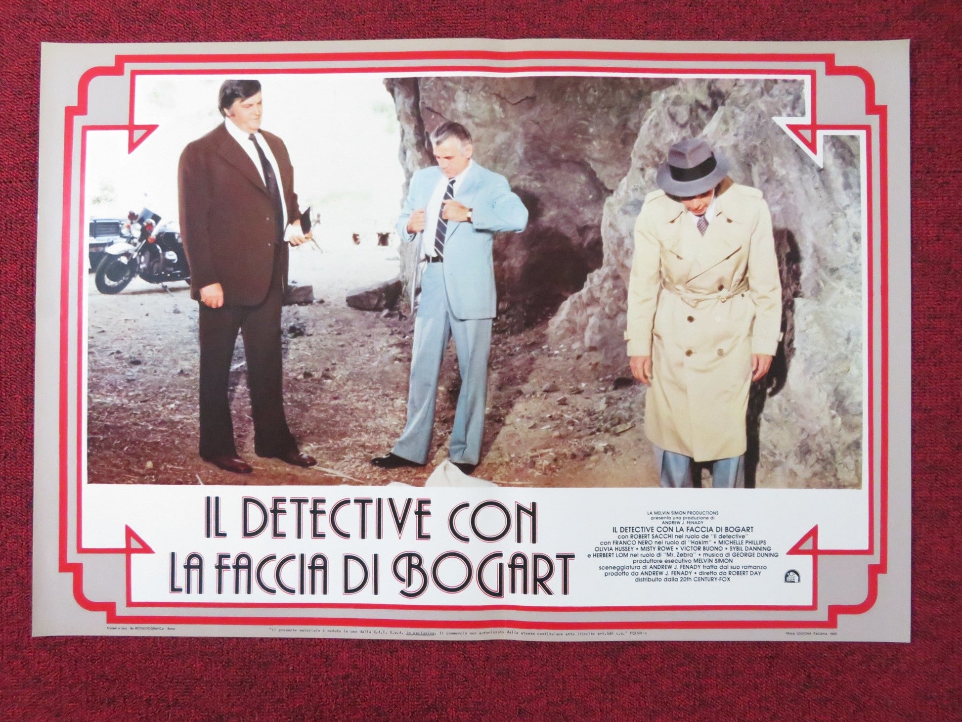 THE MAN WITH BOGART'S FACE - C ITALIAN FOTOBUSTA POSTER ROBERT SACCHI 1980 Rendezvous Cinema Movie posters