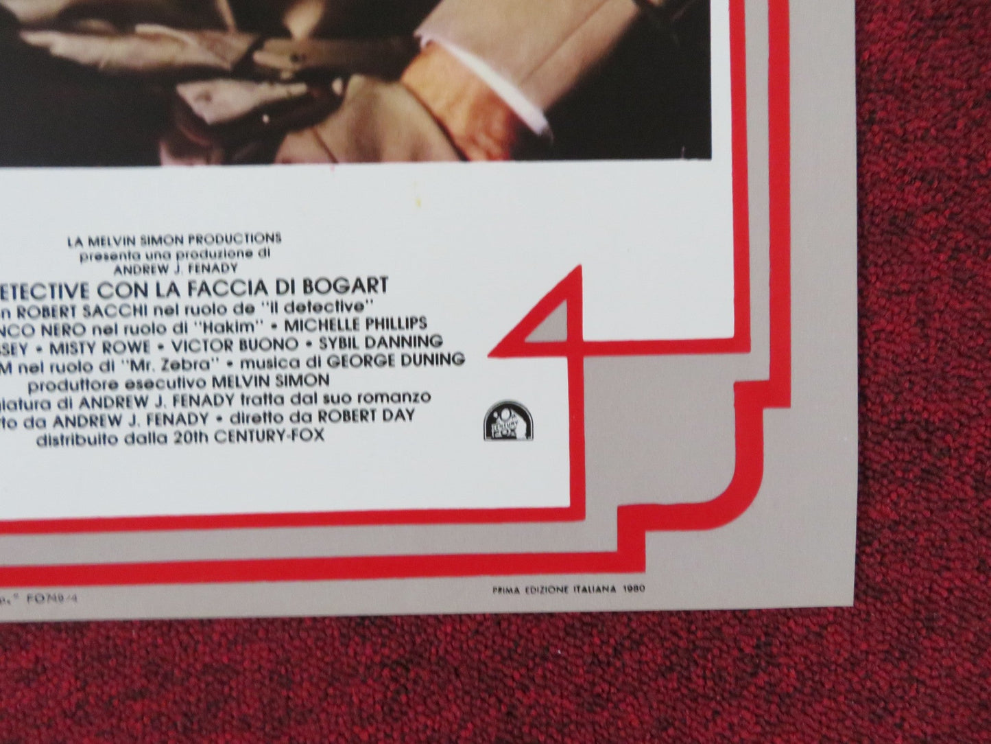 THE MAN WITH BOGART'S FACE - E ITALIAN FOTOBUSTA POSTER ROBERT SACCHI 1980 Rendezvous Cinema Movie posters