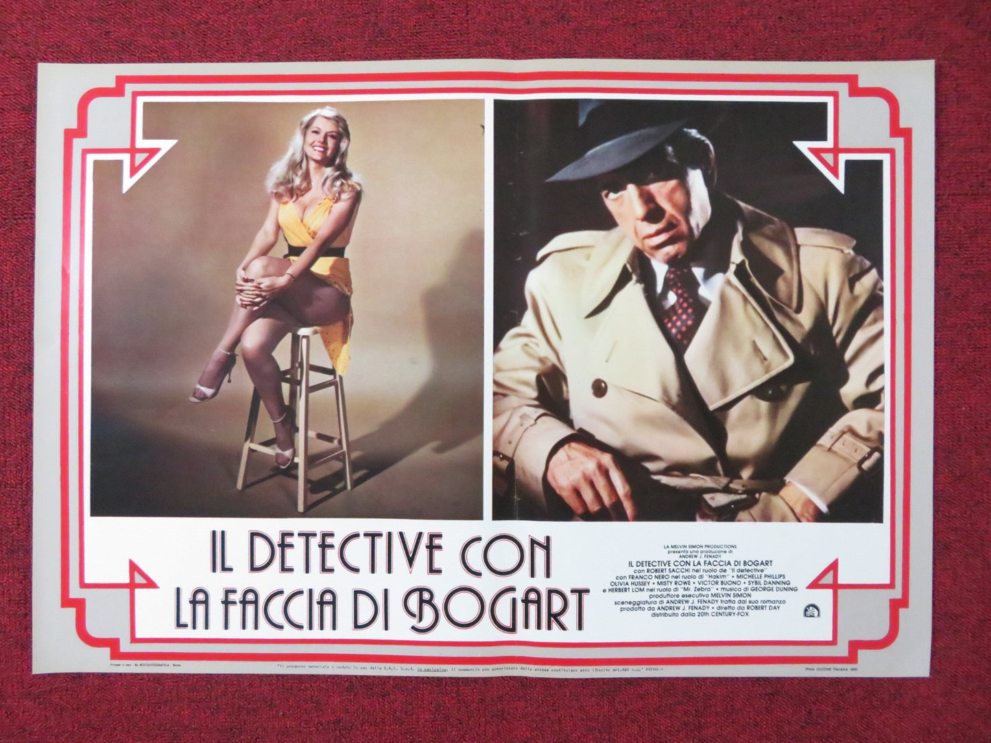 THE MAN WITH BOGART'S FACE - E ITALIAN FOTOBUSTA POSTER ROBERT SACCHI 1980 Rendezvous Cinema Movie posters