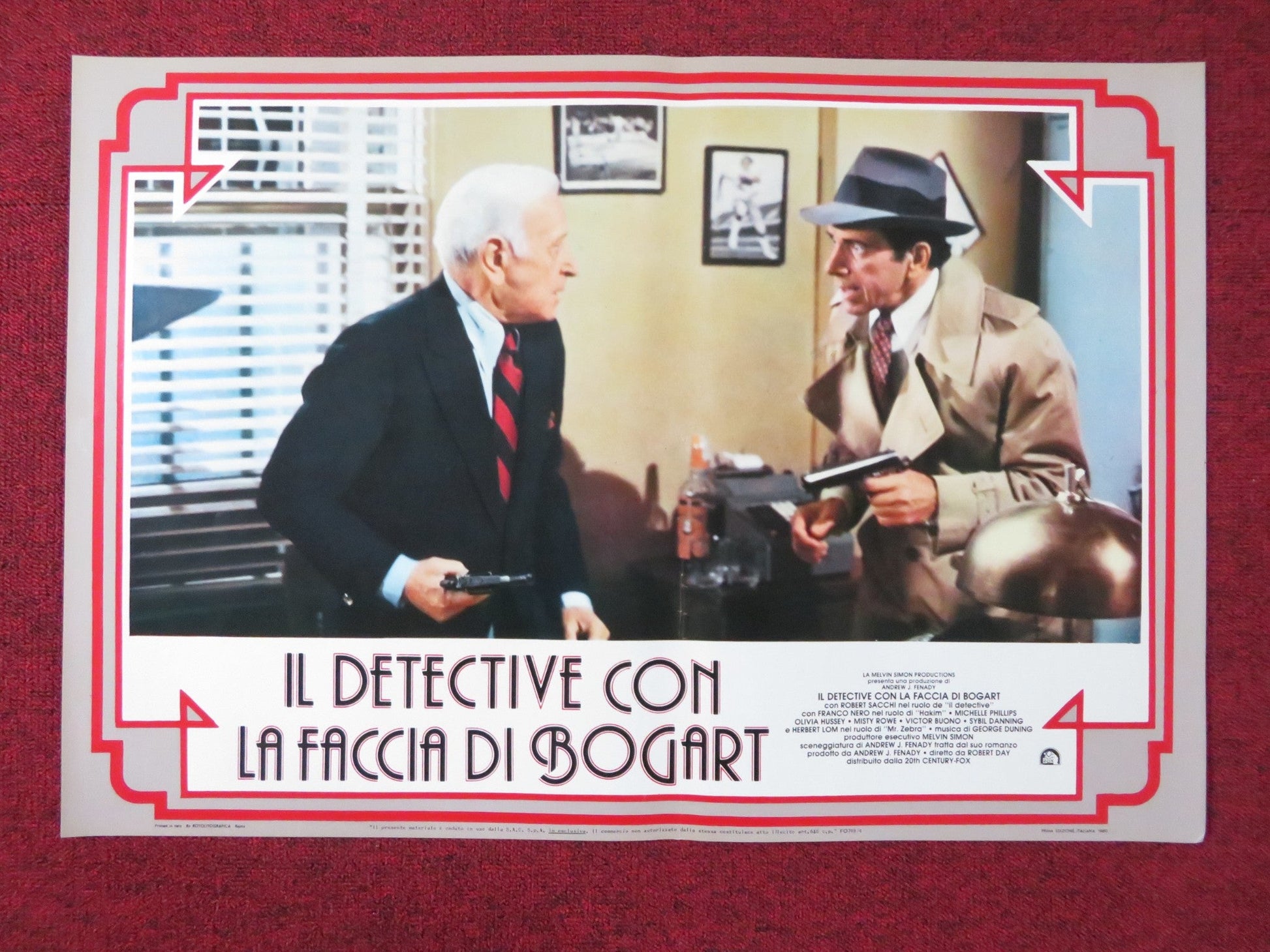 THE MAN WITH BOGART'S FACE - F ITALIAN FOTOBUSTA POSTER ROBERT SACCHI 1980 Rendezvous Cinema Movie posters