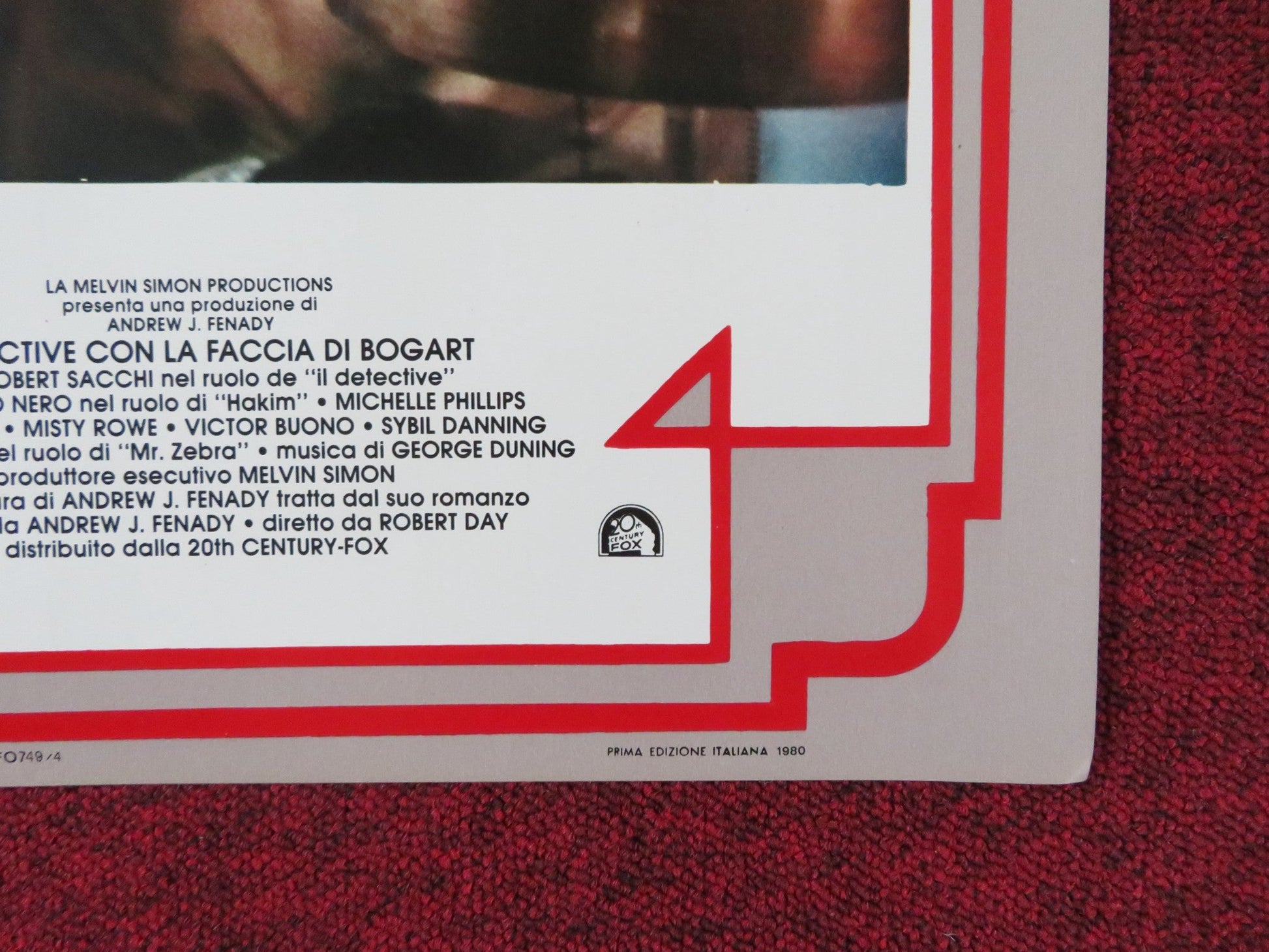 THE MAN WITH BOGART'S FACE - F ITALIAN FOTOBUSTA POSTER ROBERT SACCHI 1980 Rendezvous Cinema Movie posters