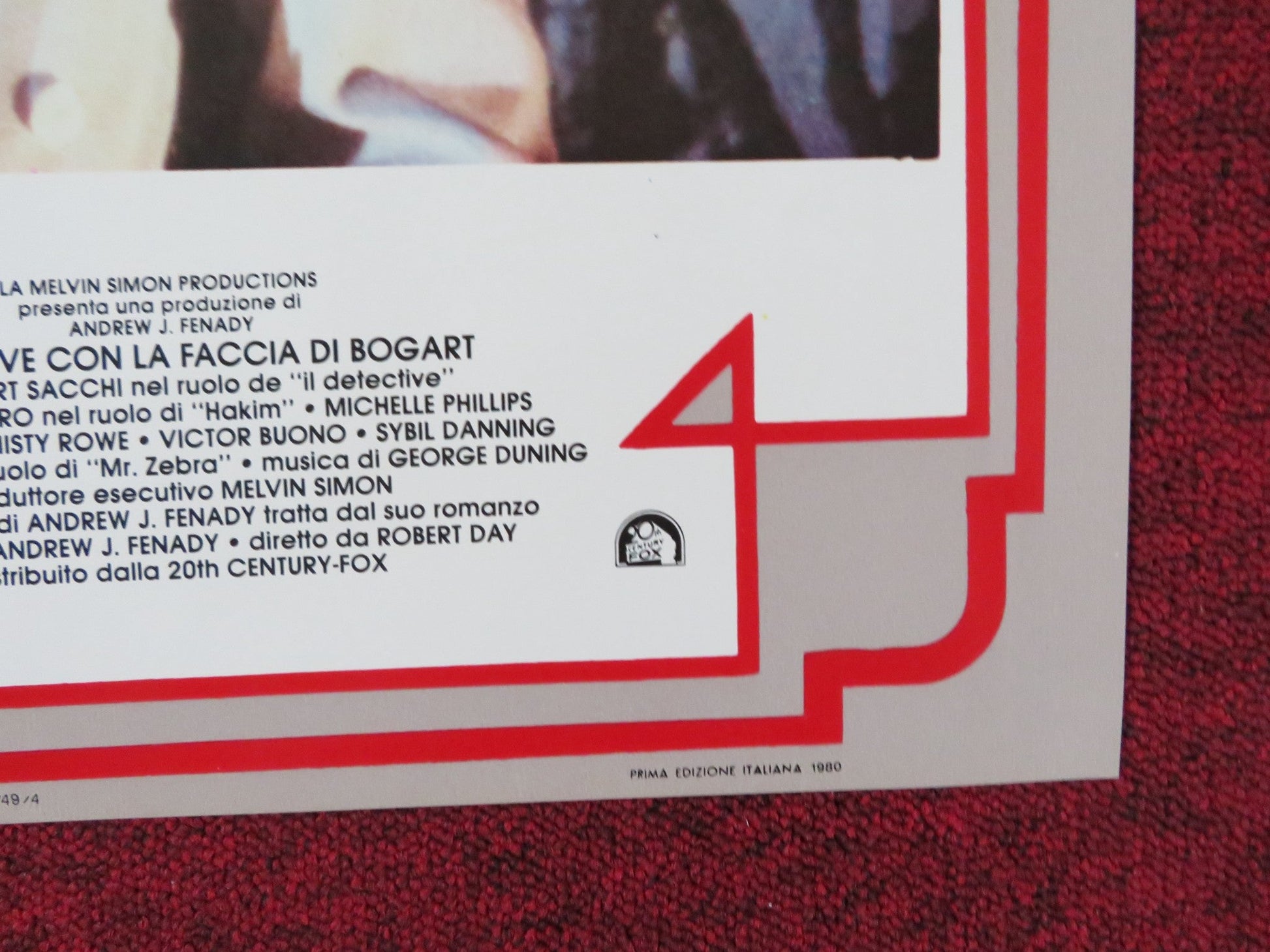 THE MAN WITH BOGART'S FACE - G ITALIAN FOTOBUSTA POSTER ROBERT SACCHI 1980 Rendezvous Cinema Movie posters