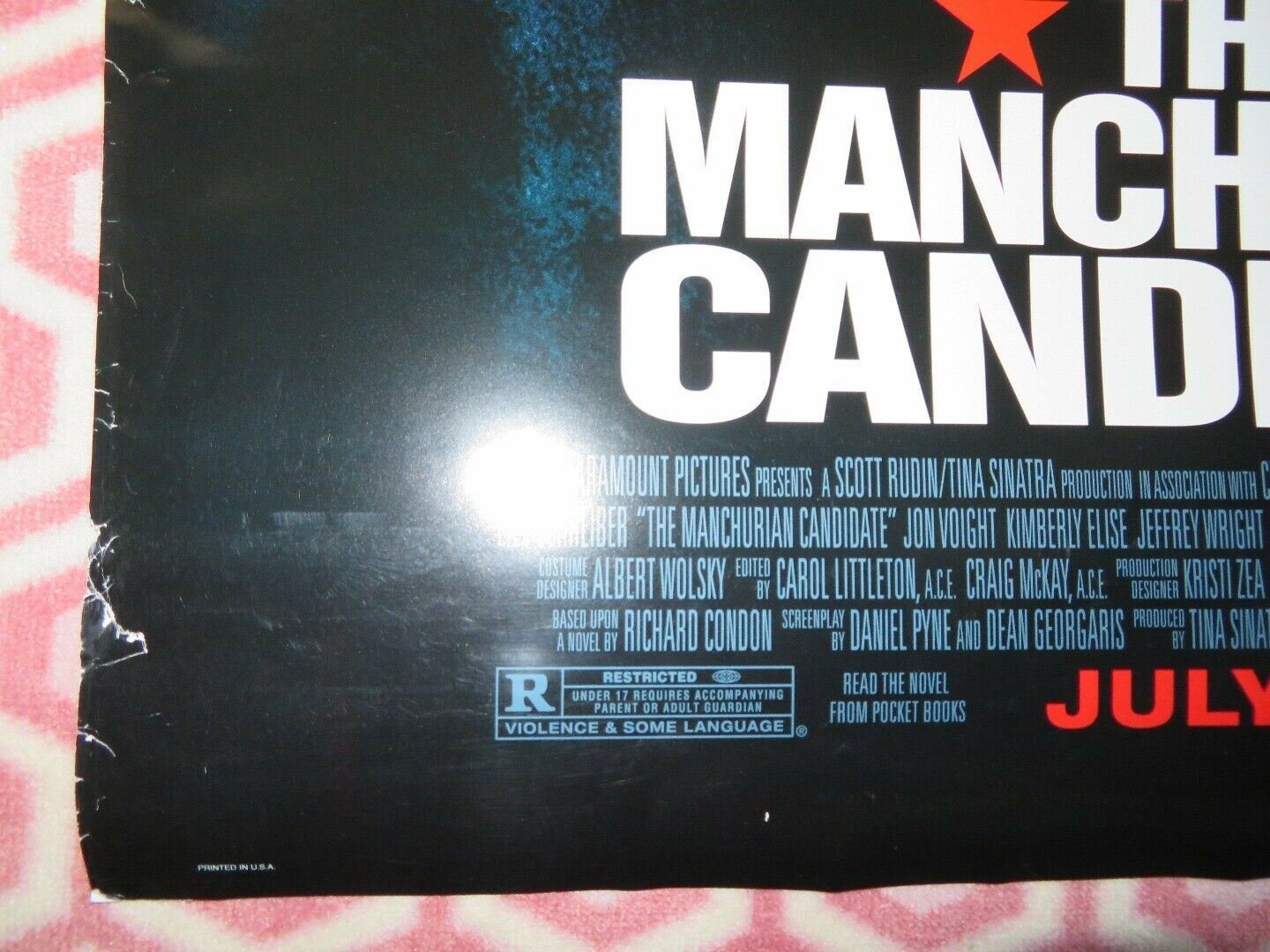 THE MANCHURIAN CANDIDATE ONE SHEET ROLLED POSTER DENZIL WASHINGTON M STREEP 2004 Movie posters