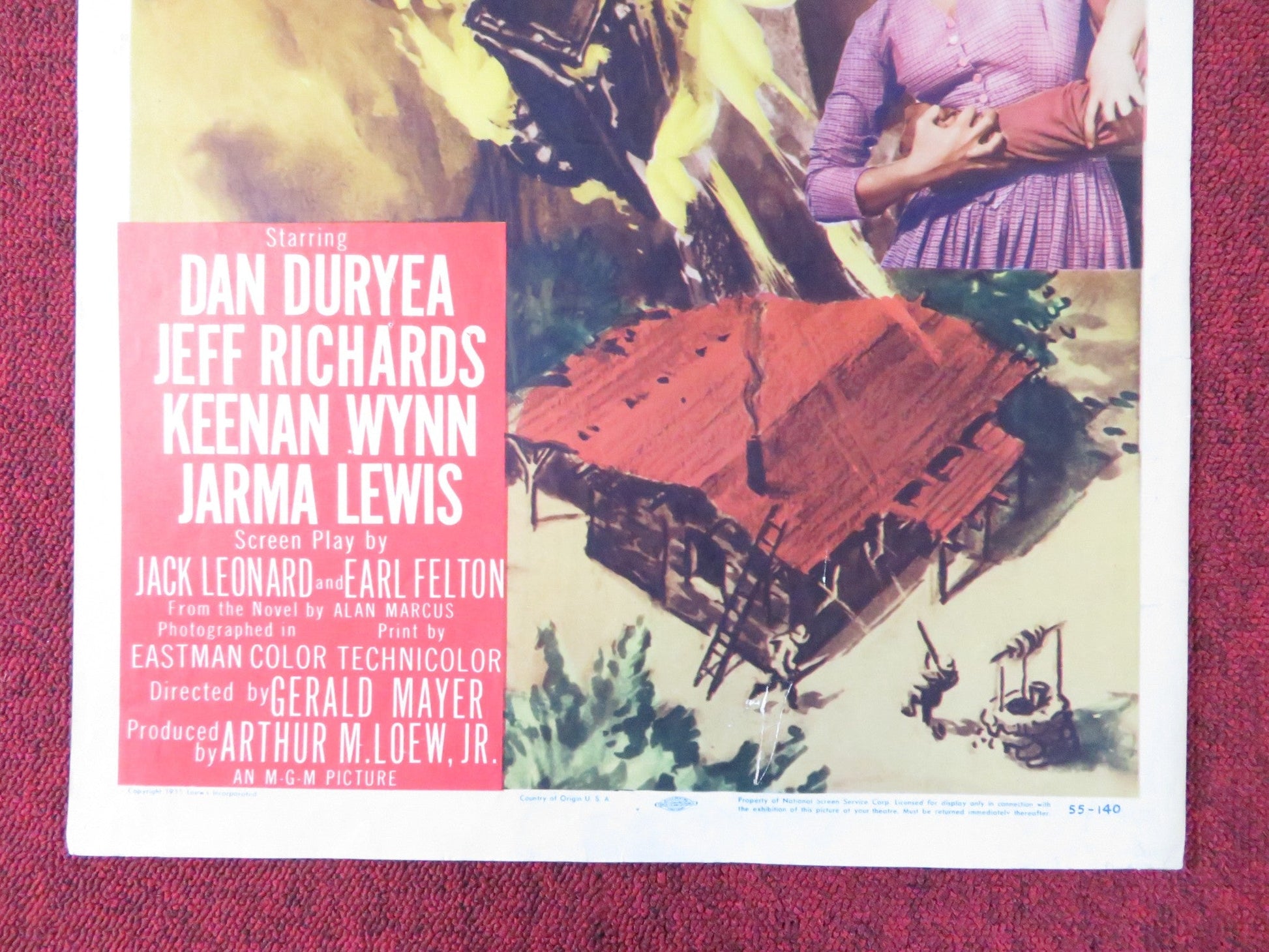 THE MARAUDERS US INSERT (14"x 36") POSTER DAN DURYEA JEFF RICHARDS 1955 Rendezvous Cinema Movie posters