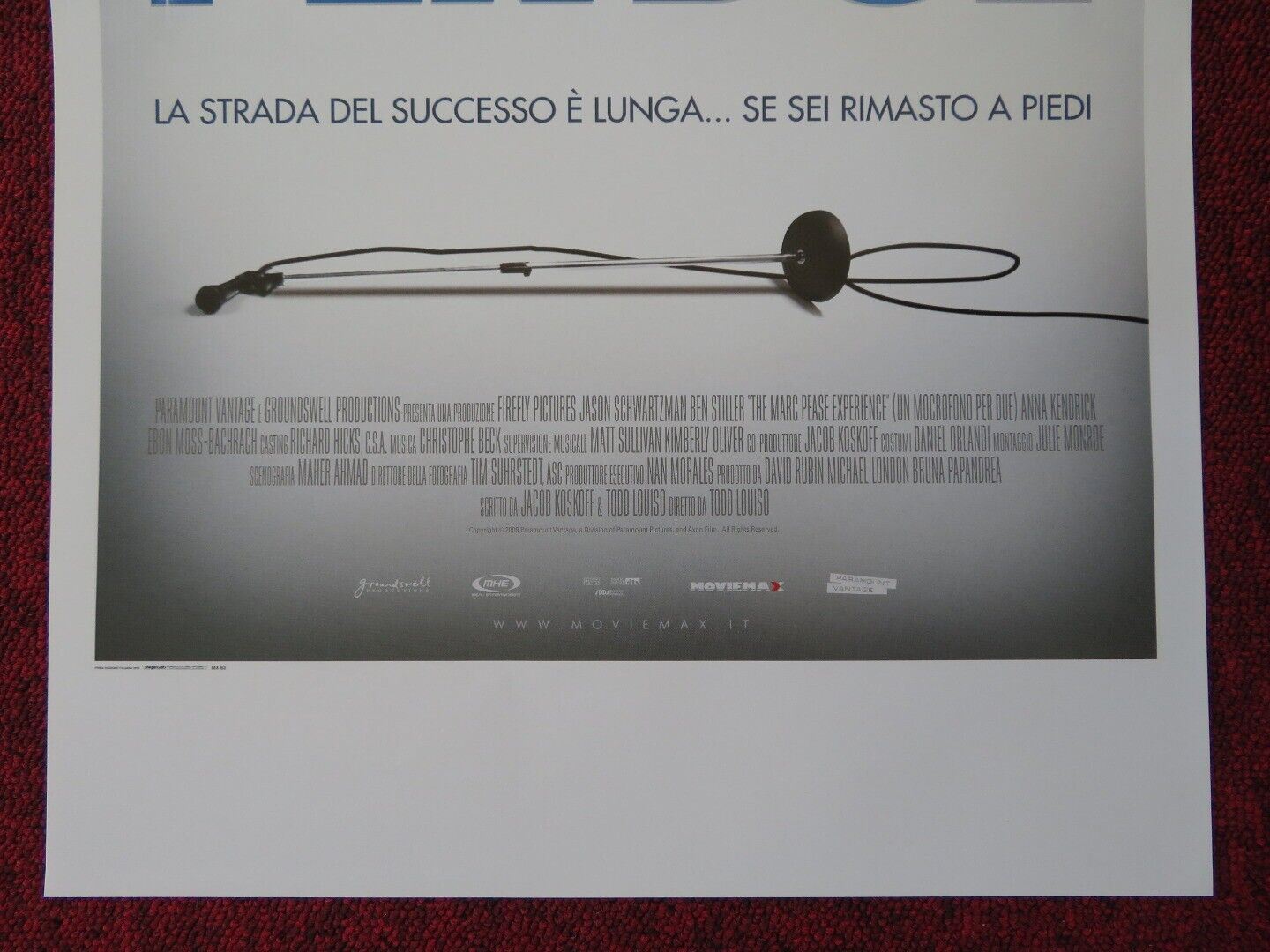 THE MARC PEASE EXPERIENCE ITALIAN LOCANDINA (27.5"x13") POSTER BEN STILLER '10 Movie posters