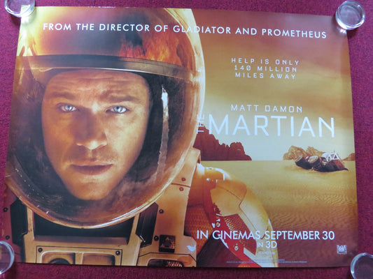 THE MARTIAN UK QUAD (30"x 40") ROLLED POSTER MATT DAMON JESSICA CHASTAIN 2015 Rendezvous Cinema Movie posters