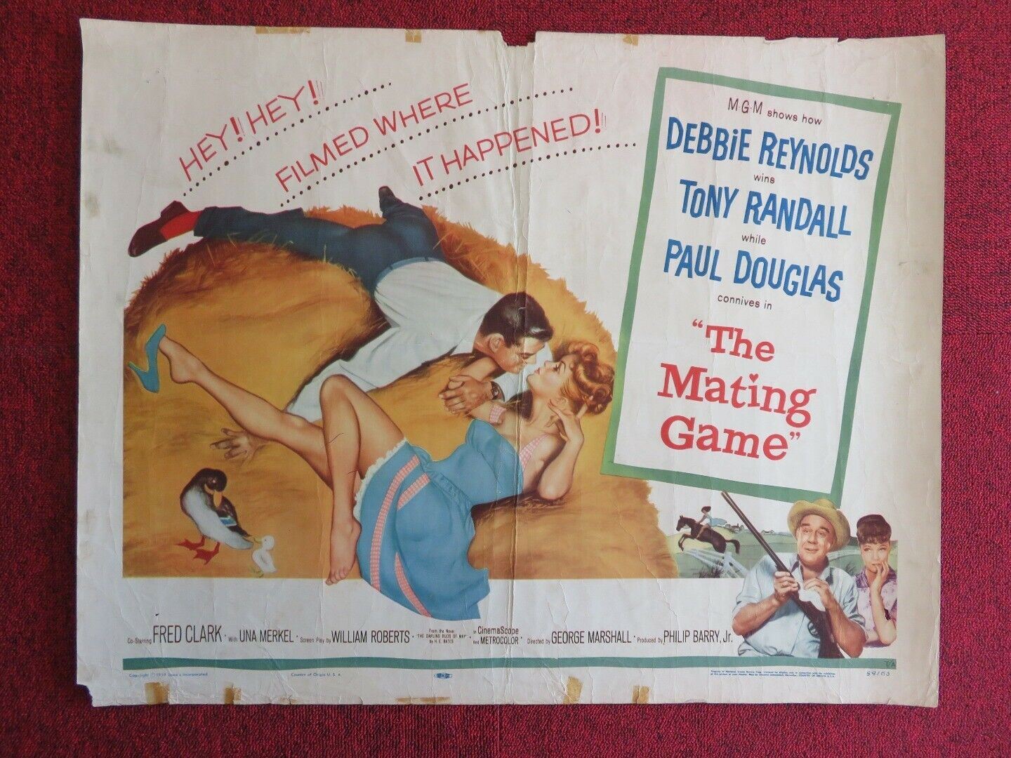 THE MATING GAME US HALF SHEET (22"x 28") POSTER DEBBIE REYNOLDS 1959 Movie posters