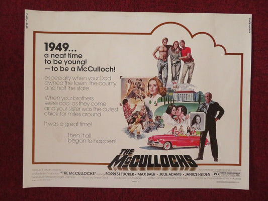 THE MCCULLOCHS US HALF SHEET (22"x 28") POSTER FOREST TUCKER MAX BAER 1975 Movie posters
