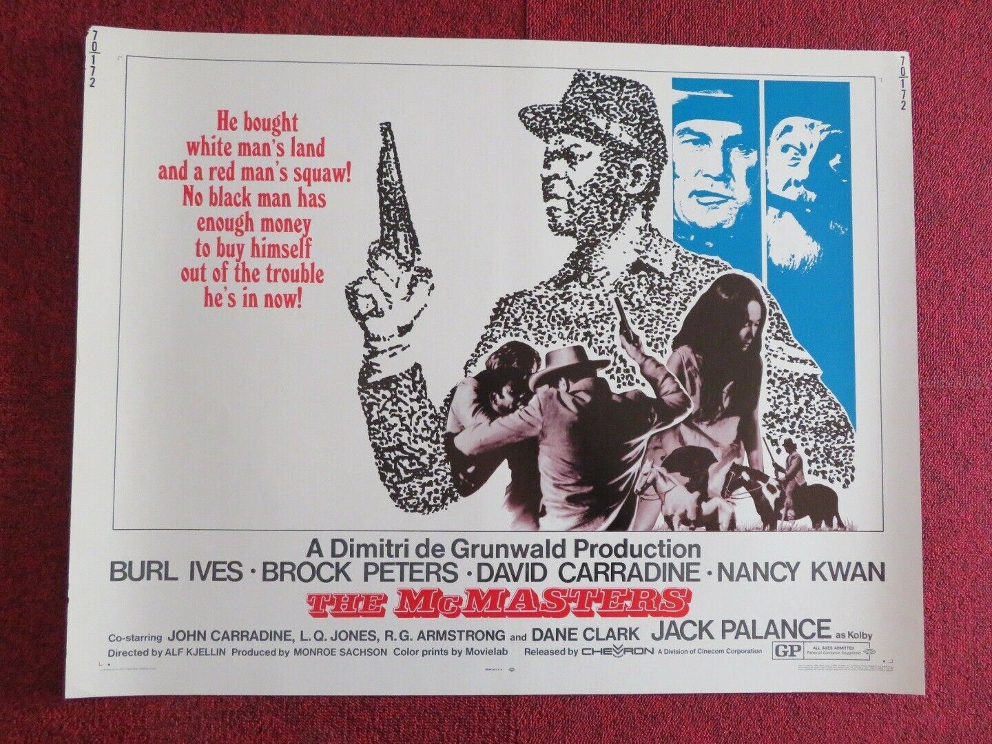 THE MCMASTERS US HALF SHEET (22"x 28") POSTER BURL IVES BROCK PETERS 1970 - Rendezvous Cinema