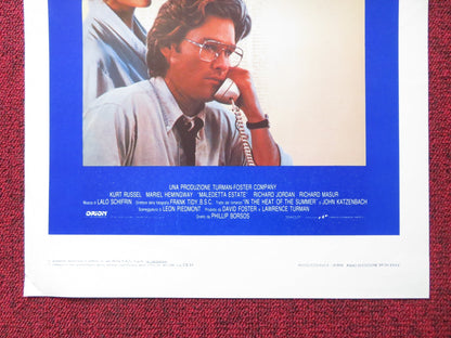 THE MEAN SEASON ITALIAN LOCANDINA POSTER KURT RUSSELL MARIEL HEMINGWAY 1985 Rendezvous Cinema Movie posters