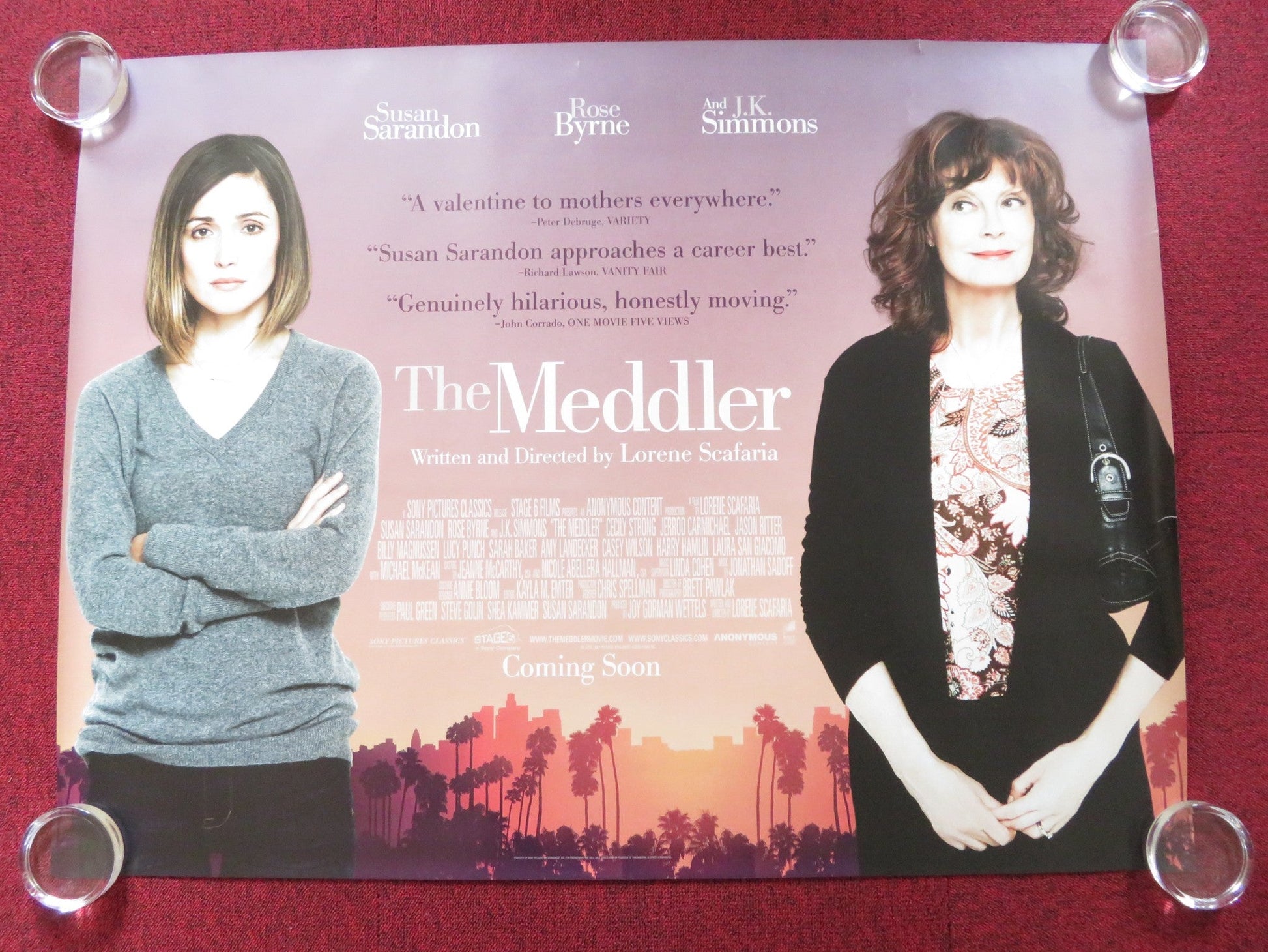 THE MEDDLER UK QUAD (30"x 40") ROLLED POSTER SUSAN SARANDON ROSE BYRNE 2015 Rendezvous Cinema Movie posters