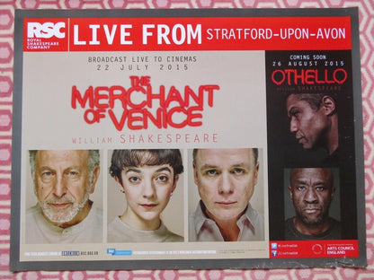 THE MERCHANT OF VENICE QUAD (30"x 40") ROLLED POSTER WILLIAM SHAKESPEAR LIVE '15 - Rendezvous Cinema
