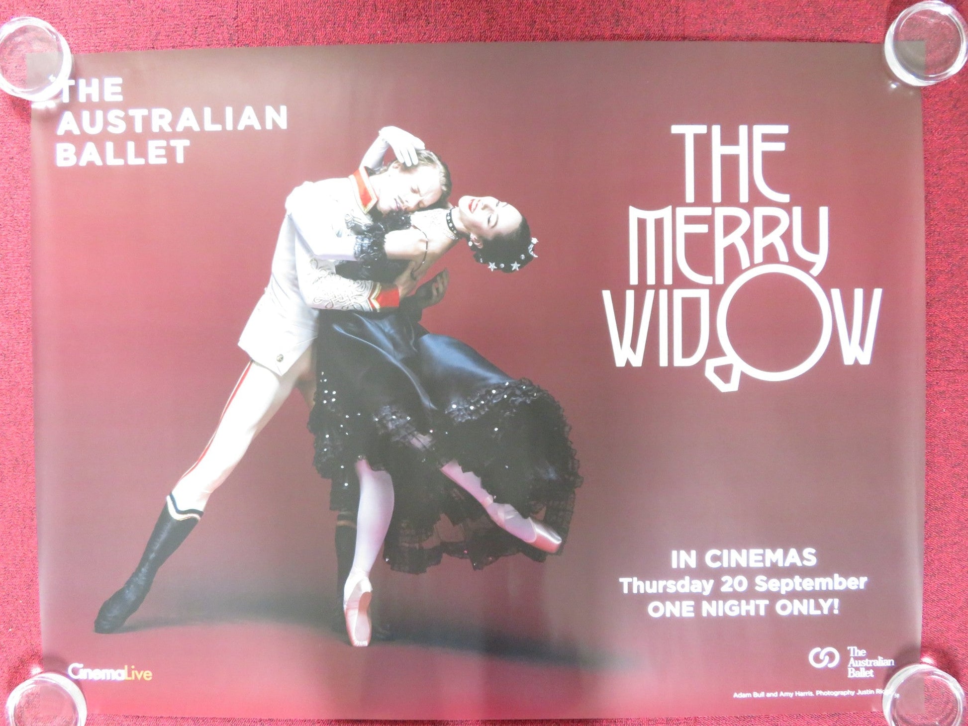 THE MERRY WIDOW UK QUAD ROLLED POSTER ADAM BULL A. HARRIS AUSTRALIAN BALLET 2018 Rendezvous Cinema Movie posters