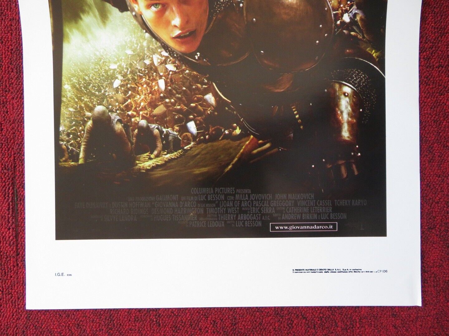 THE MESSENGER:THE STORY OF JOAN OF ARC ITALIAN LOCANDINA (27.5"x13") POSTER '99 Movie posters