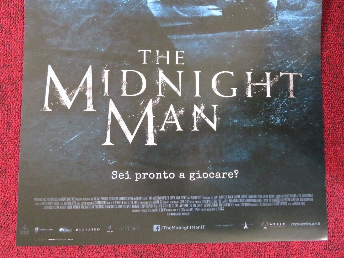 THE MIDNIGHT MAN ITALIAN LOCANDINA (26.5"x12.5") POSTER TRAVIS ZARIWNY 2018 - Rendezvous Cinema