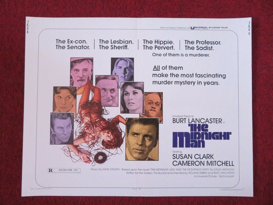 THE MIDNIGHT MAN US HALF SHEET (22"x 28") POSTER BURT LANCASTER SUSAN CLARK '74 Movie posters