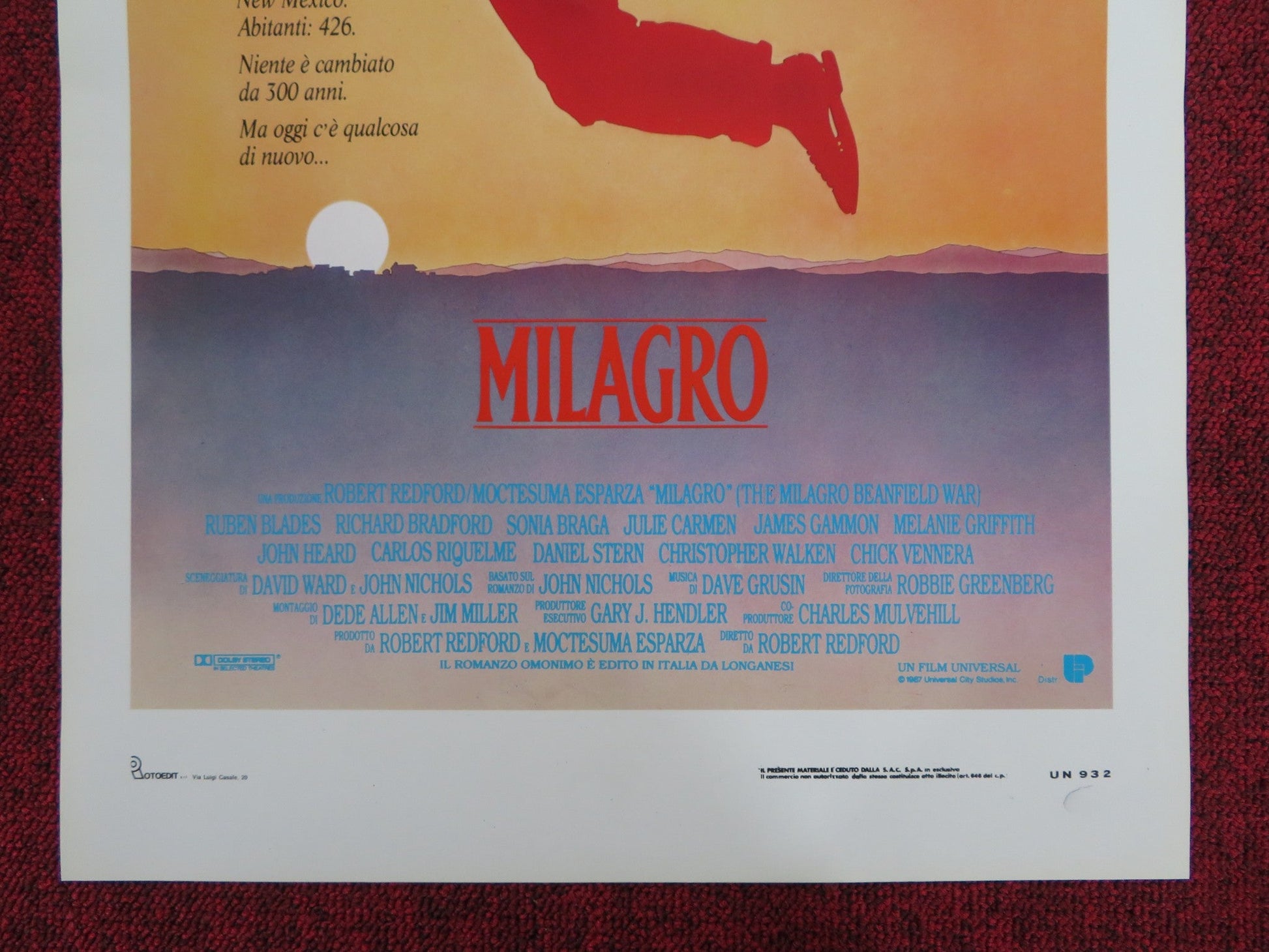 THE MILAGRO BEANFIELD WAR ITALIAN LOCANDINA POSTER RUBEN BLADES BRADFORD 1988 Rendezvous Cinema Movie posters