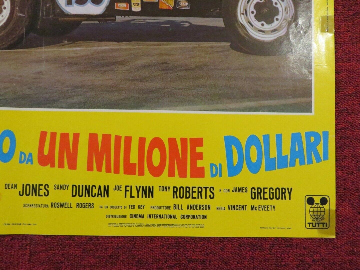 THE MILLION DOLLAR DUCK ITALIAN FOTOBUSTA POSTER DISNEY DEAN JONES 1971 Movie posters