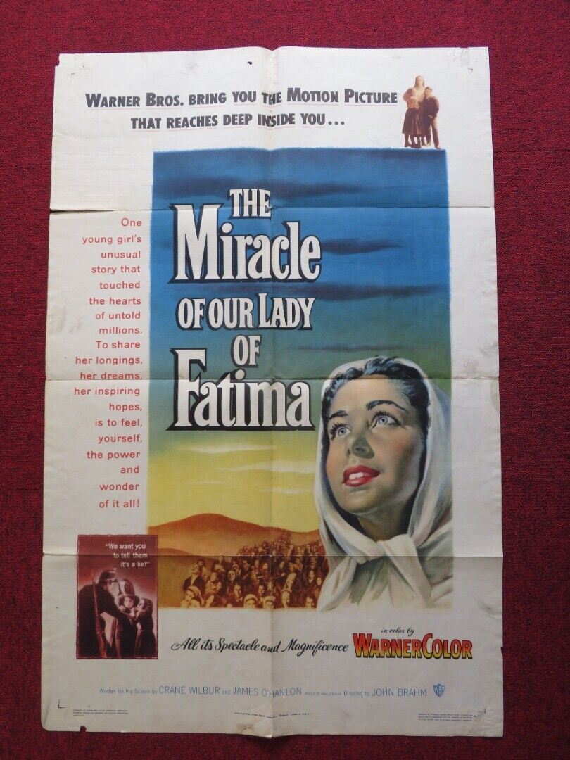 THE MIRACLE OF OUR LADY OF FATIMA US ONE SHEET POSTER GILBERT ROLAND 1952 Movie posters