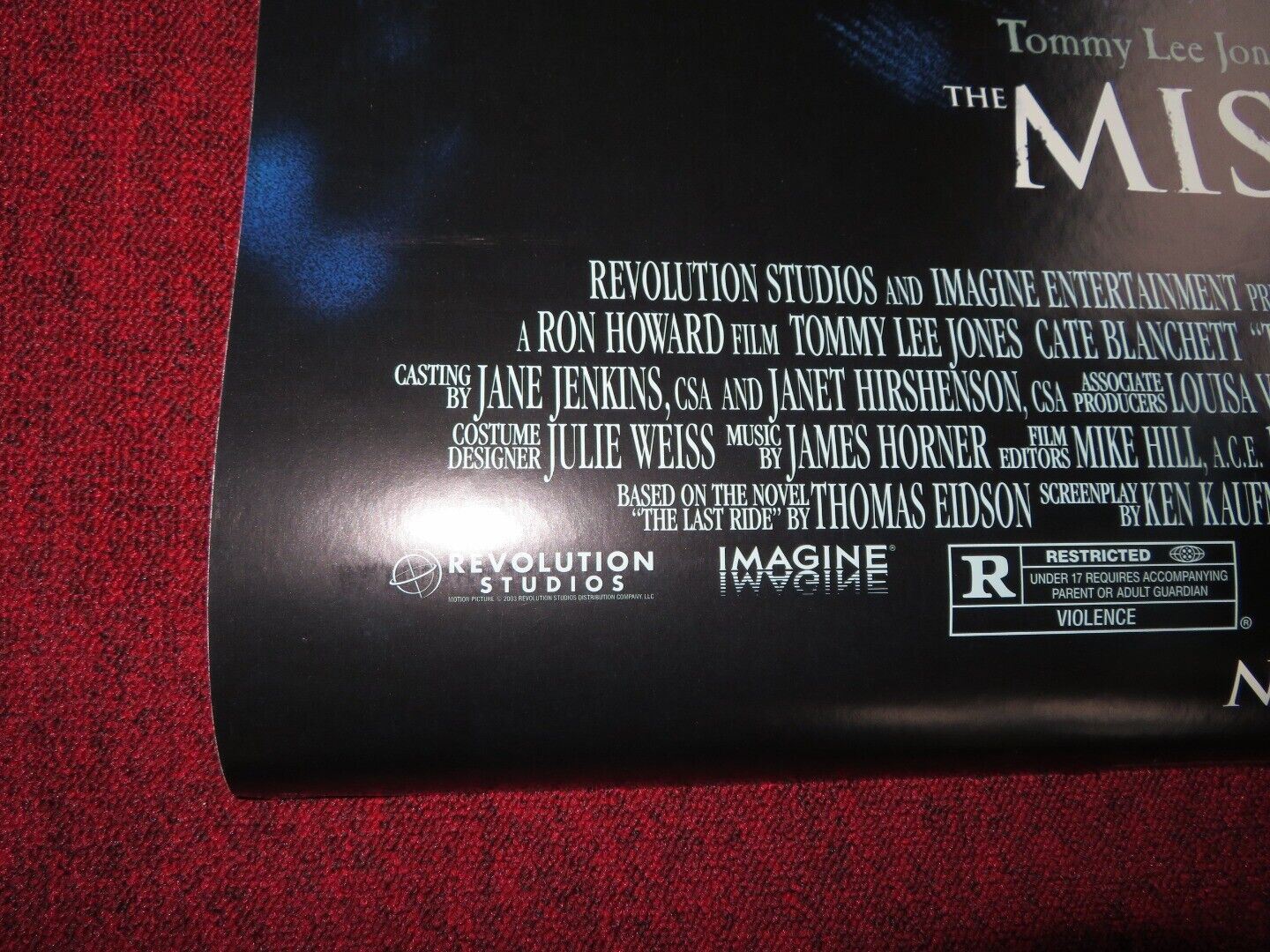 THE MISSING US ONE SHEET ROLLED POSTER TOMMY LEE JONES CATE BLANCHETT 2003 Movie posters