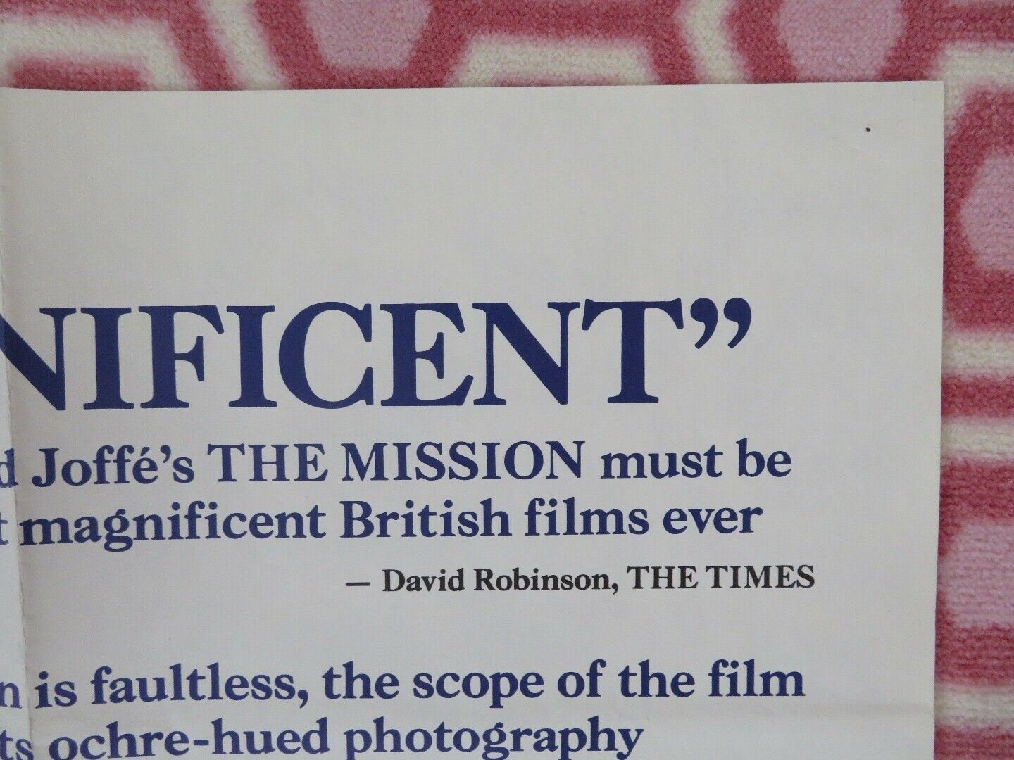 THE MISSION BRITISH QUAD (30 x 40) POSTER ROBERT DENIRO JEREMY IRONS 1986 Movie posters