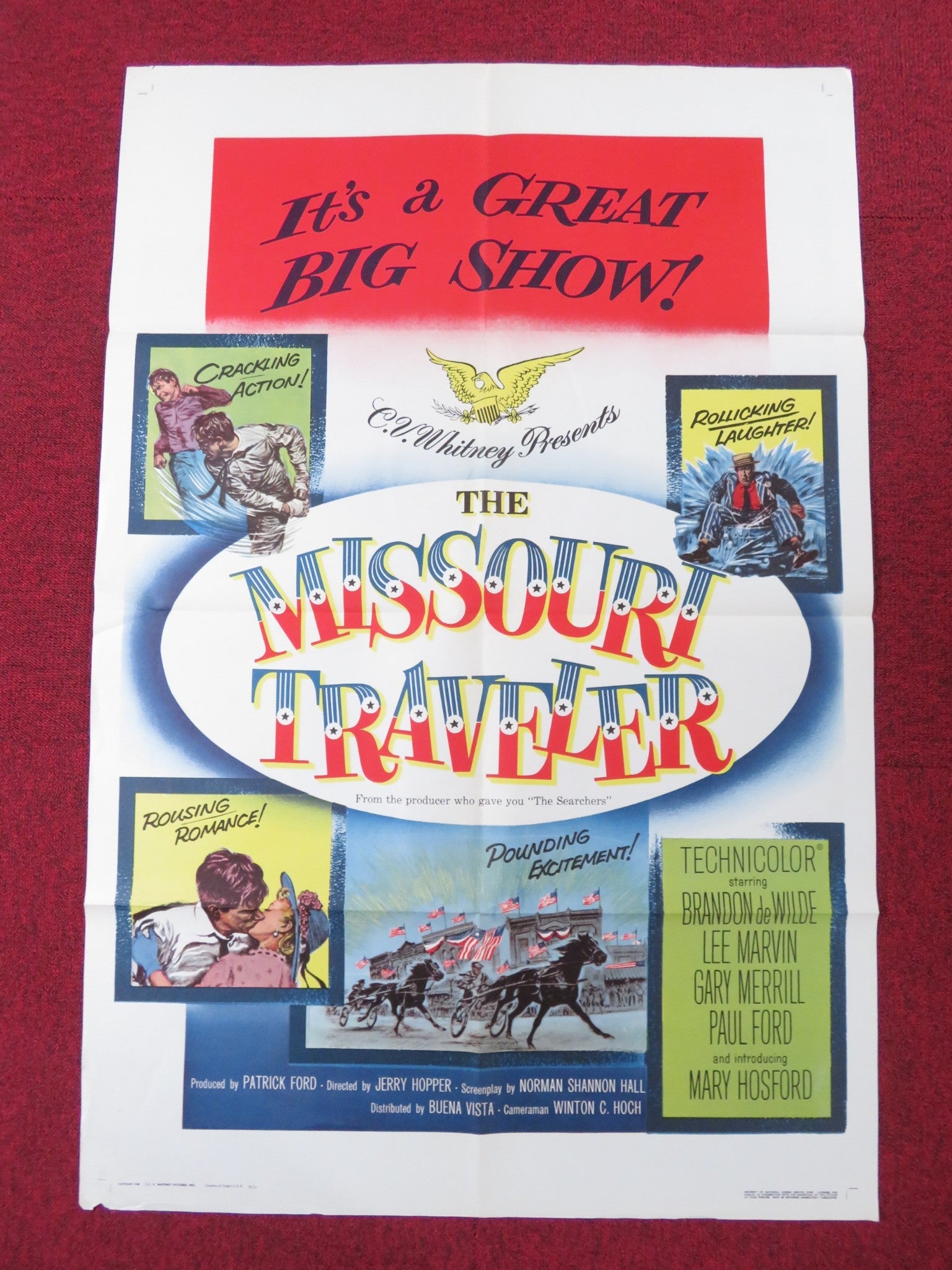 THE MISSOURI TRAVELER FOLDED US ONE SHEET POSTER BRANDON DE WILDE MARVIN 1958 Rendezvous Cinema Movie posters