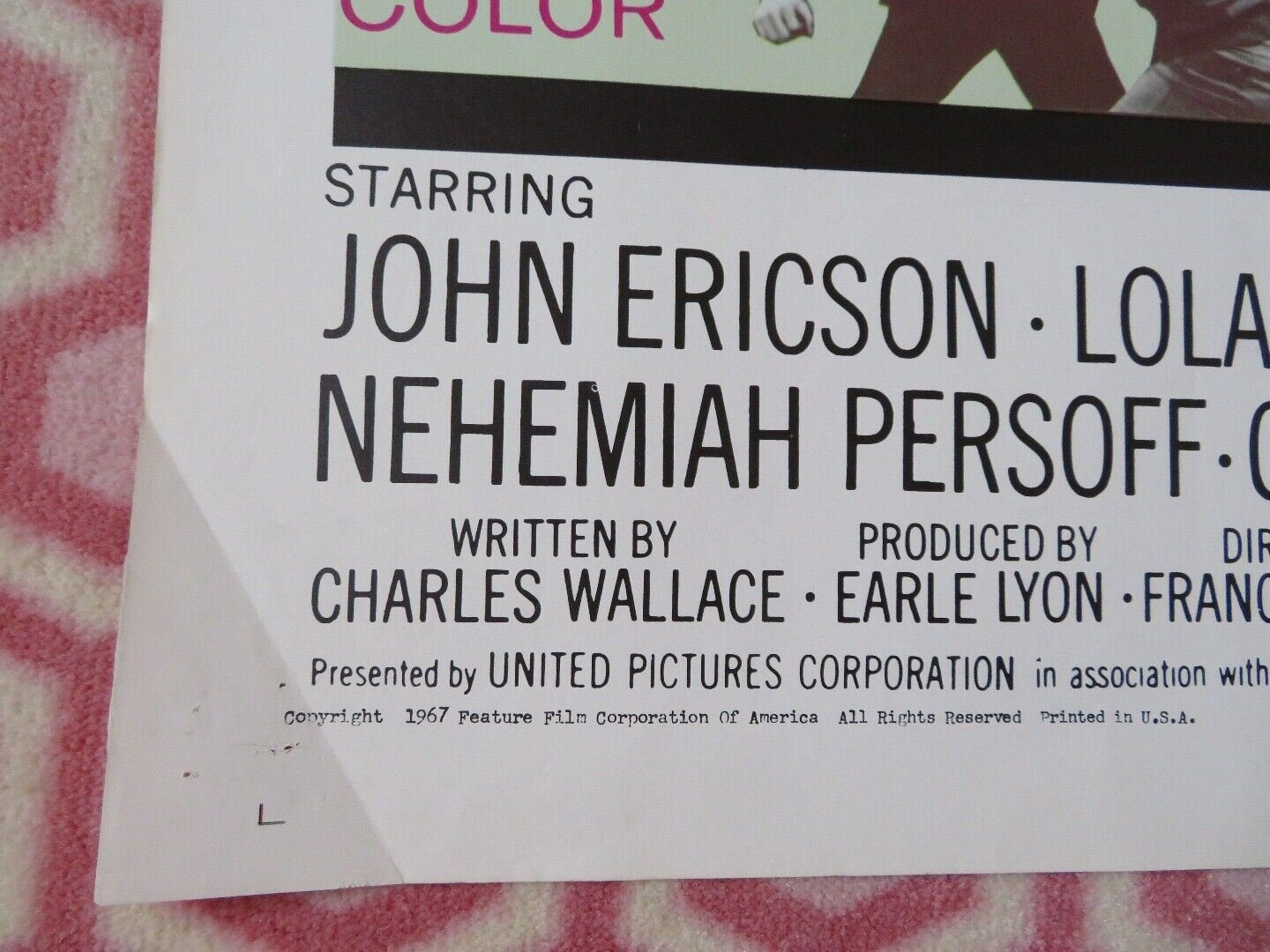 THE MONEY JUNGLE FOLDED US ONE SHEET POSTER JOHN ERICSON LOLA ALBRIGHT 1967 Movie posters