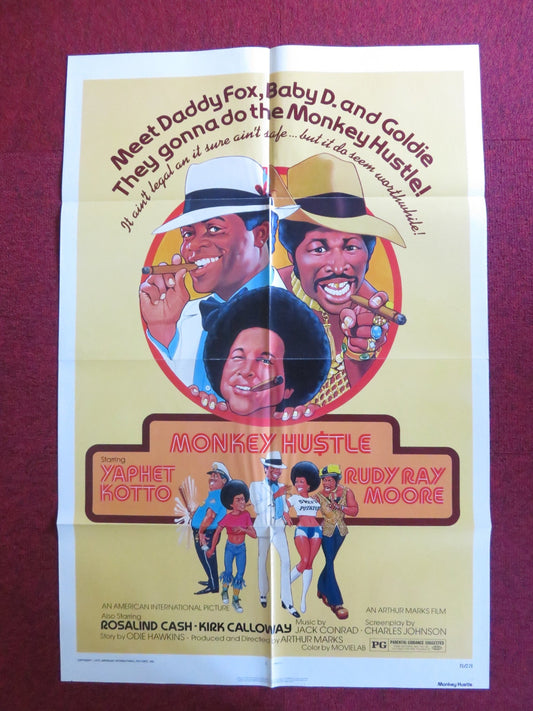 THE MONKEY HUSTLE FOLDED US ONE SHEET POSTER YAPHET KOTTO KIRK CALLOWAY 1976 Rendezvous Cinema Movie posters