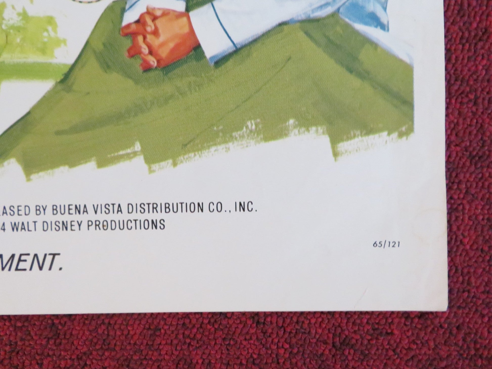 THE MONKEY'S UNCLE FOLDED US ONE SHEET POSTER DISNEY TOMMY KIRK 1964 Rendezvous Cinema Movie posters