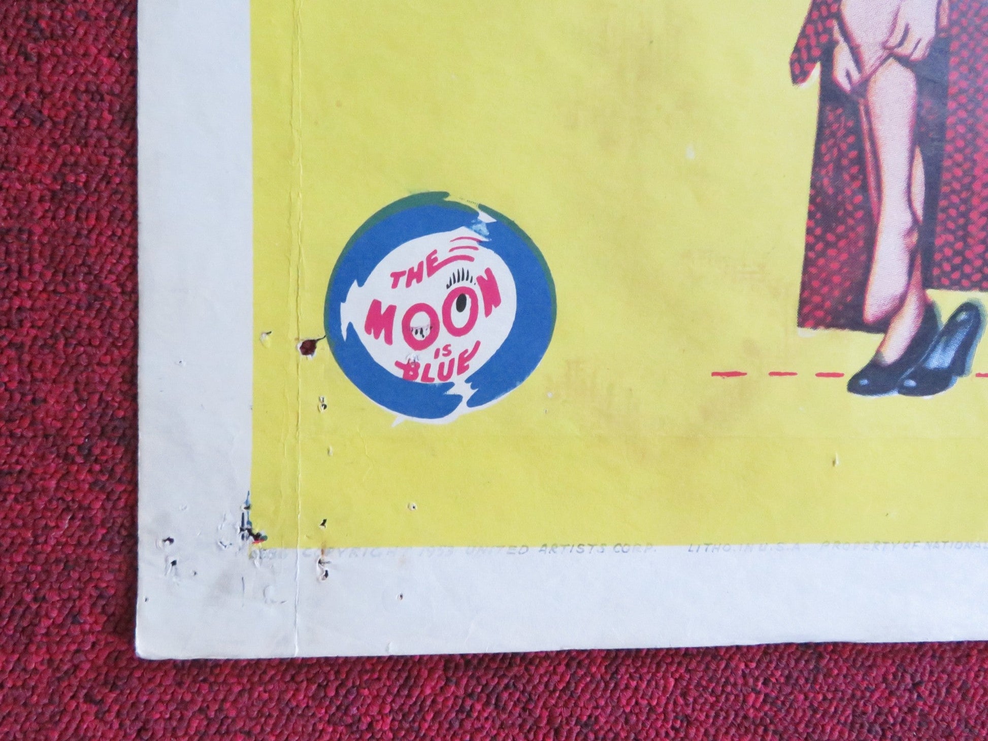 THE MOON IS BLUE FOLDED US ONE SHEET POSTER WILLIAM HOLDEN DAVID NIVEN 1953 Rendezvous Cinema Movie posters